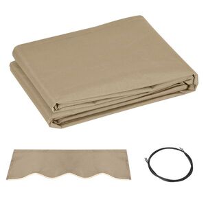 Imagine Outsunny Prelată de Schimb pentru Copertină Retractabilă, Material Poliester Anti-UV, pentru Terasă, 4x2.5m, Bej | Aosom Romania