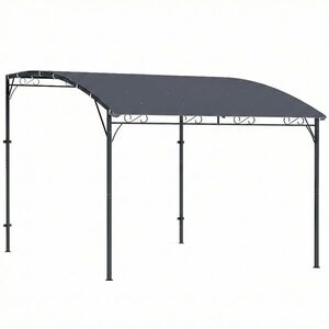 Imagine Outsunny Pergolă Gazebo 3.8x2.8m cu 16 Găuri de Drenaj, Pergolă din Metal și Poliester 180g/m² cu Șuruburi, pentru Exterior, Grădină, Terasă și Patio, UV 30+, Gri | Aosom Romania