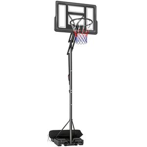 Imagine SPORTNOW Coș de Baschet Reglabil 235-305cm, Rezistent la Impact, Negru | Aosom Romania