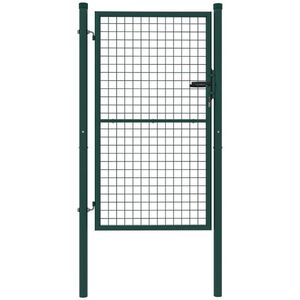 Imagine Outsunny Poartă de Grădină din Oțel 97x200 cm, Poartă cu Încuietoare, 3 Chei, Mâner și 2 Stâlpi | Aosom Romania
