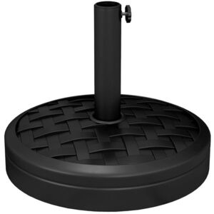 Imagine Outsunny Bază pentru Umbrelă cu Manivelă Rotativă și Design Împletit, Ø45x36 cm, Negru | Aosom Romania