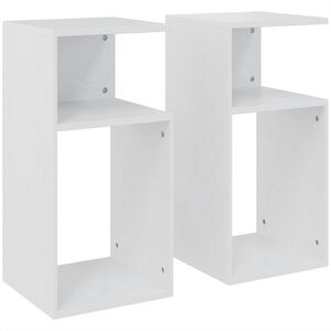 Imagine HOMCOM Set de 2 Măsuțe de Cafea Moderne cu Raft Deschis, Alb | Aosom Romania
