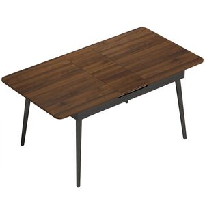 Imagine HOMCOM Masă extensibilă de dining, 130-160 cm, finisaj nuc deschis | Aosom Romania