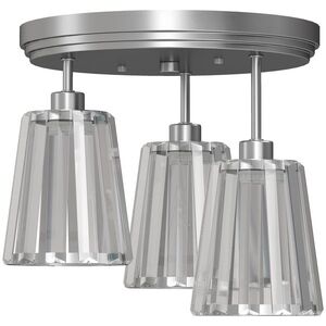 Imagine HOMCOM Plafonieră LED din Cristal cu 3 Lumini, Dulii E27, fără Becuri, pentru Living, Argintie | Aosom Romania