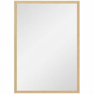 Imagine HOMCOM Oglindă de Perete din Sticlă și MDF, 50x70 cm, Culoare Lemn | Aosom Romania