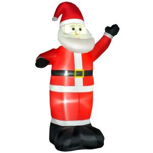 Imagine HOMCOM Mos Craciun Gonflabil, Decoratiune cu Lumini LED, decor de Craciun, decoratiune de exterior de craciun | AOSOM RO