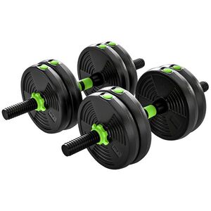 Imagine SPORTNOW Set gantere reglabil 15 KG – set gantere, gantere și bară dreaptă pentru antrenament de forță | Aosom Romania