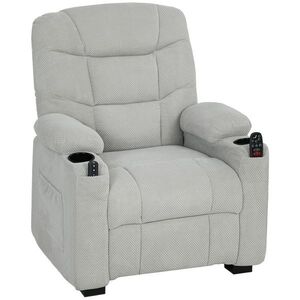 Imagine HOMCOM Fotoliu relax electric cu masaj și încălzire, motor silențios și funcție Memory, gri | Aosom Romania