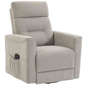 Imagine HOMCOM Fotoliu Ridicător Electric cu Masaj prin Vibrații și Încălzire, Fotoliu Relax Electric, Spătar Reclinabil, Chenille, Gri | Aosom Romania