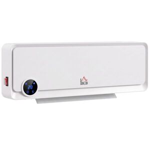Imagine HOMCOM Aerotermă pentru montare pe perete 2000W cu telecomandă, 3 moduri, afișaj LED, timer 12h | Aosom Romania
