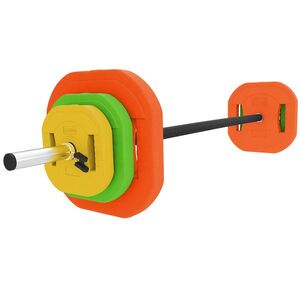 Imagine SPORTNOW Set de greutăți reglabile cu bară din oțel de 140 cm 6 discuri de 5kg 2, 5kg 1, 5kg 2 cleme pentru acasă sală | Aosom Romania