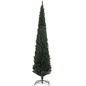 Imagine HOMCOM Brad Artificial de Crăciun cu 538 Ramuri, Brad de Crăciun Îngust și Spațios cu Bază de Oțel, Ø55x225 cm, Verde | Aosom Romania