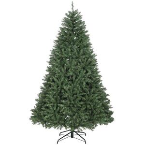 Imagine HOMCOM Brad de Crăciun Artificial 210 cm cu 2641 Ramuri Ignifuge, Brad de Crăciun Artificial Dens și Realist cu Bază Metalică Pliabilă, Asamblare Ușoară, pentru Casă și Spații Interioare, Verde | Aosom Romania