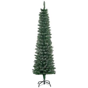 Imagine HOMCOM Brad de Crăciun Slim Nins cu 443 de Ramuri, Bază Detașabilă și Pliabilă, Ø48x165 cm, Verde | Aosom Romania