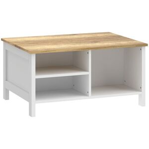 Imagine HOMCOM Ladă de Depozitare pentru Interior, 80x60x40 cm, cu Capac Rabatabil, Stil Nordic, Culoare Lemn | Aosom Romania