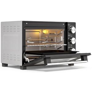 Imagine HOMCOM Cuptor Electric 1500W 28L cu Temperatură Reglabilă până la 230°C, Timer 60 min, Grătar, Tavă și Mâner pentru Tavă | Aosom Romania