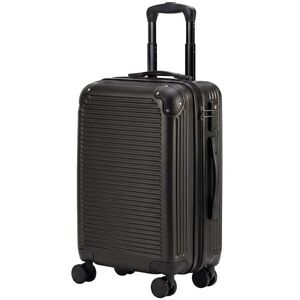 Imagine HOMCOM Troller Rigid Mic 40 L din ABS, Extensibil, 4 Roți Pivotante, Colțuri de Protecție, 56x36x24 cm, Negru | Aosom Romania