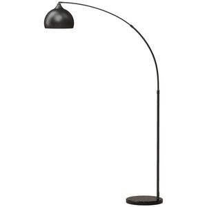 Imagine HOMCOM Lampadar, Lampă de Living Arc Reglabil, Bază Marmură, Stil Vintage, 40W, E27, 100-115L x 35l x 170-180H cm, Negru | Aosom Romania