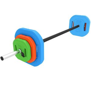 Imagine SPORTNOW Set de greutăți reglabile cu bară din oțel de 140 cm, 6 discuri 5 kg 2, 5 kg 1, 5 kg, 2 cleme pentru acasă și sală | Aosom Romania