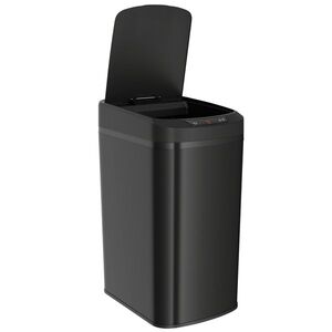 Imagine HOMCOM Coș de gunoi de bucătărie automat 12 L din oțel inoxidabil, coș cu senzor cu capac, 28 x 22 x 41 cm, Negru | Aosom Romania