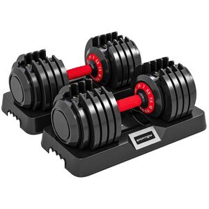 Imagine SPORTNOW Set de gantere reglabile 48 kg, 10 în 1, cu sistem Quick-Dial | Aosom Romania