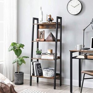 Imagine Corp biblioteca, Vasagle, 56 x 34 x 137.5 cm, PAL/otel, maro rustic