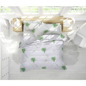 Imagine Set Aloe Vera Essence, 2 perne microfibra 50x70 cm si pilota matlasata 350g/mp, 180x200 cm