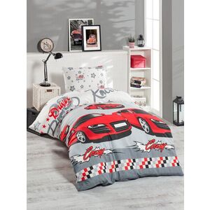 Imagine Lenjerie de pat pentru o persoana 2 piese, L'essentiel Maison, Crazy, 65% bumbac/35% poliester, White / Red / Black / Grey