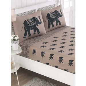 Imagine Set de pat dublu (cearceaf cu elastic si perne) 3 piese, L'essentiel Maison, Fil, 65% bumbac/35% poliester, Albastru