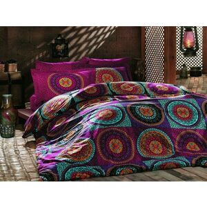 Imagine Lenjerie de pat dubla, Primacasa by Turkiz, Gipsy 182TRF32220, 3 piese, bumbac ranforce, multicolor