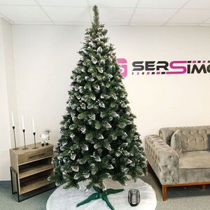 Imagine Brad artificial Christmas Deluxe by Sersimo, Crystal nins cu merisoare, 2D, 250cm