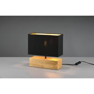 Imagine Lampa de masa Woody, RL, 30x12x30.5 cm, 60W, 1x E27, lemn/textil, negru/natur