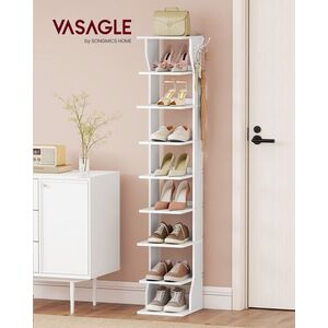 Imagine Pantofar ingust, Vasagle Slim, 9 perechi incaltaminte, 30x26.4x147 cm, PAL, alb mat
