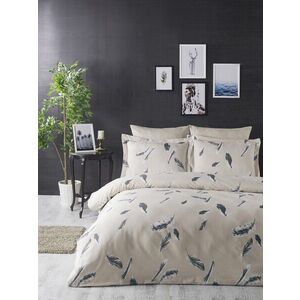 Imagine Lenjerie de pat dubla Super King (EU) (IT), L'essentiel Maison, Feather, Crem / Gri