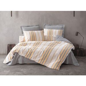 Imagine Lenjerie de pat dubla Super King (EU) (IT), 3 piese, L'essentiel Maison, Tribus, Yellow / Grey / White