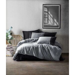 Imagine Lenjerie de pat dubla Super King (FR), L'essentiel Maison, Plain, Gri/Negru