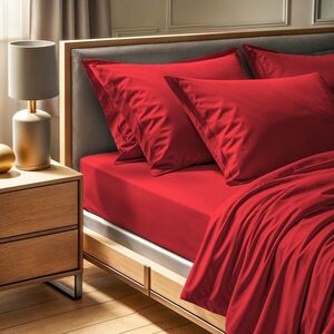Imagine Cearceaf de pat cu elastic Ranforce Single (DE), L'essentiel Maison, Tonne Rosse, Rosu