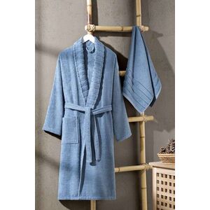 Imagine Set halat si prosop de baie, L'essentiel Maison, Carla, Albastru indigo