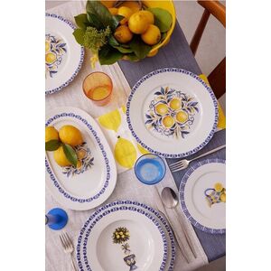 Imagine Serviciu de masa (26 piese), L'essentiel Maison, 710KTP3743, Farfurie adâncă: 23 cm (6 bucăți), Alb / Galben / Albastru