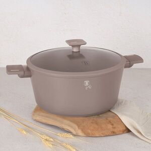 Imagine Oala cu capac Berlinger Haus, Taupe, 30 cm, 8 L, aluminiu forjat, taupe mat