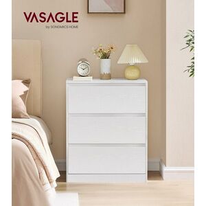 Imagine Comoda TV cu 3 sertare Kailyn, Songmics, 60x40x75 cm, PAL/MDF, maro rustic/negru