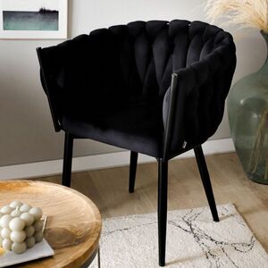 Imagine Scaun Prinssi, Homla, 64x54x73 cm, metal/catifea din poliester, negru