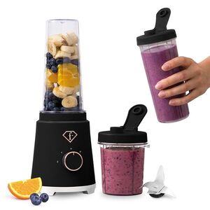 Imagine Blender pentru smoothie Fashion TV, Black Rose, 320W, 300 ml/ 600 ml, inox/plastic, negru/transparent
