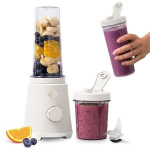 Imagine Blender pentru smoothie Fashion TV, Sahara, 320W, 300 ml/ 600 ml, inox/plastic, crem/transparent
