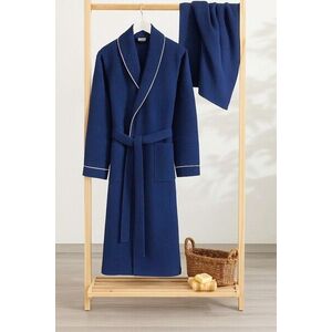 Imagine Set halat si prosop de baie, L'essentiel Maison, Soho, 65% bumbac/35% poliester, Albastru navy