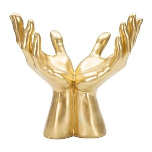 Imagine Statueta decorativa, Peace Hands, Mauro Ferretti, 25 x 15 x 24 cm, polirasina, auriu