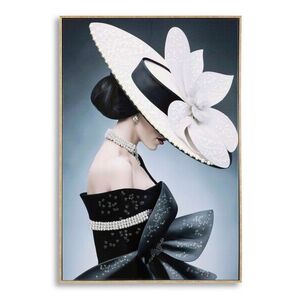 Imagine Tablou decorativ Marty Profile -H, Mauro Ferretti, 62x92 cm, lemn de pin/canvas pictat si lacuit, multicolor