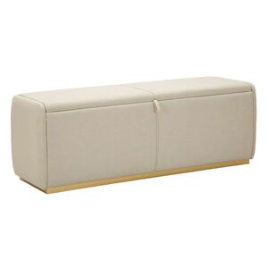 Imagine Bancheta cu spatiu depozitare Beauty, Mauro Ferretti, 130x45x45 cm, lemn de pin/MDF/metal, crem/auriu