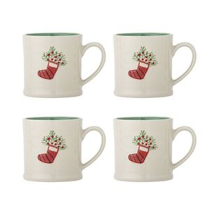 Imagine Set 4 cesti, Bloomingville, Kenai, 7.5x8 cm, 300 ml, ceramica, verde
