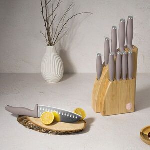 Imagine Set 9 cutite cu suport Berlinger Haus, Taupe, inox/bambus, taupe mat/natur